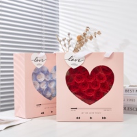 Boîte à musique romantique en acrylique, style Spotify, transparente, avec fleurs de savon, cadeau pour la Saint-Valentin ou un anniversaire