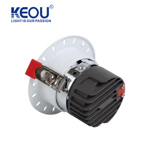 KEOU Round Frameless Custom Downlight Frame Aluminium 7W 9W 12W COB Spotlight For Interior Lighting