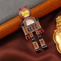 Broche robot tendance pour hommes, femmes et enfants, accessoire de sac