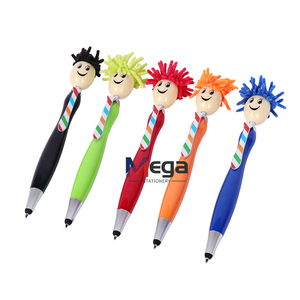 MEGA Personalizado Cara Humana <span class=keywords><strong>Hombre</strong></span> Regalos Cabeza de Muñeca de Dibujos Animados Stylus Bolígrafo Cabeza Peluda MopTopper Spinner Bolígrafo - Product Image 4