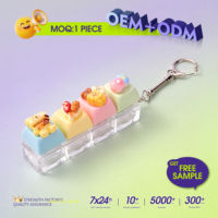 Porte-clés mécanique LED avec capuchon de touche, jouet anti-stress et décompression, macaron, couleurs variées