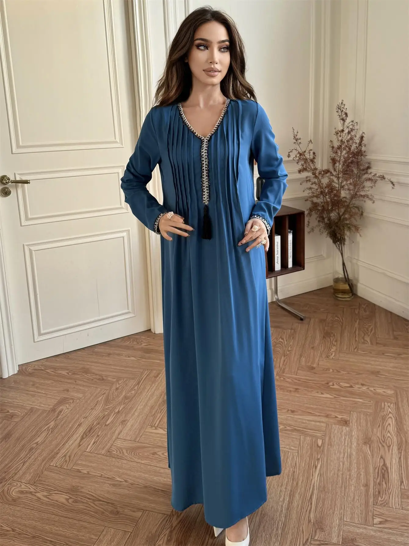 casual long dress with hijab Muslim Women Hijab Long Dress Abaya Kaftan Turkey Satin Maxi Robe Evening  Party