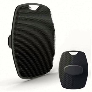 New Premium Square Shape Silicone Body Buffer Exfoliating Back <b>Face</b> Hair Scalp Brush Custom Logo Black Shower <b>Scrubber</b> - Product Image 3