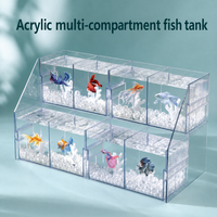 Aquarium rectangulaire en plastique grand format pour poissons d'eau douce, multi-compartiments isolés, filtration auto-circulante, écologique