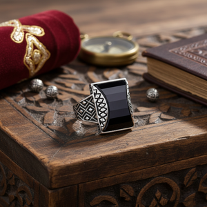 Onyx Gemstone Authentic <b>Men</b> <b>Ring</b> Turkish Wholesale Handmade Ottoman Design 925 Sterling <b>Silver</b> for <b>Men</b> - Product Image 3