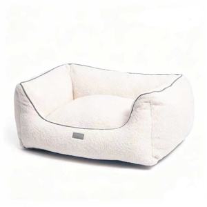 Yangyangpet Cama para <span class=keywords><strong>Perro</strong></span> Rectangular de Tela de Algodón Blanca, Ortopédica, de Espuma, Impermeable y Calmante - Product Image 2