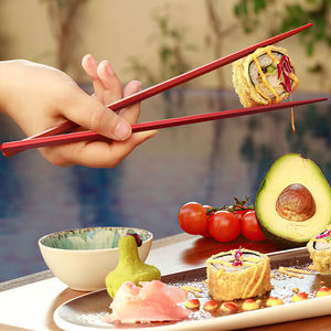 Palillos hexagonales de fibra de vidrio a granel, palitos de comida chinos coloridos para Sushi Palillos Chinos - Product Image 5