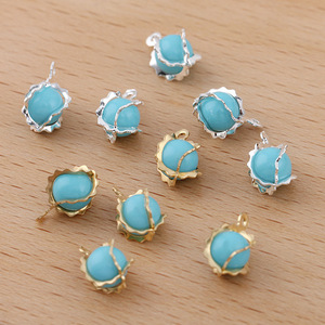 Accessoires de Connexion en Laiton pour Bracelet, Sac de Perles en Plastique 6mm Bleu Lac (08352) - Product Image 2