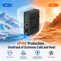 Convertidor Industrial de 1 Puerto RS232 RS422 RS485 a Ethernet 100M, Servidor Serial para Riel DIN con DB9 y Modbus TCP