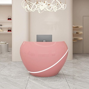 <span class=keywords><strong>Petit</strong></span> comptoir avant <span class=keywords><strong>de</strong></span> luxe rond personnalisé réception pour centre sportif réception au <span class=keywords><strong>design</strong></span> moderne et incurvé pour <span class=keywords><strong>salon</strong></span> <span class=keywords><strong>de</strong></span> beauté - Product Image 5