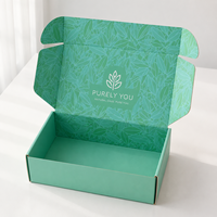Boîtes d'expédition plates en carton ondulé vert écologique recyclable avec logo personnalisé, impression UV quadricolore, cadeaux de Noël
