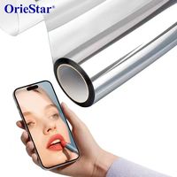 Protector de Pantalla de PET con Acabado de Espejo en Rollo para Pantallas Móviles, Película Protectora Decorativa Reflectante Brillante