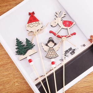 Creative Tabletop & <b>Christmas</b> Tree Ornaments <b>Christmas</b> Decorations 3 Wooden Santa Claus <b>Picks</b> - Product Image 3