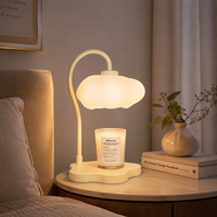 Lampe chauffe-bougie électrique Creative Cloud avec abat-jour en verre dépoli, pour fondre la cire, à intensité variable, avec minuterie, aromathérapie, veilleuse réglable