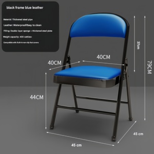 Heavy Duty <strong>Metal</strong> <strong>Folding</strong> <strong>Chairs</strong> with Soft PU Padded Seats Black and White for Conference &amp; Banquet - Product Image 5