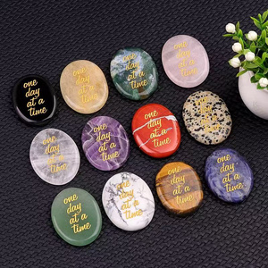 Offre Spéciale : <span class=keywords><strong>Pierre</strong></span> de Palmier en Aventurine Bleue Gravée, <span class=keywords><strong>Pierre</strong></span> de Prière en Cristal, <span class=keywords><strong>Pierre</strong></span> de Palmier en Quartz Clair pour Ornement - Product Image 1