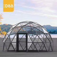 Dôme géodésique en verre de diamètre 8M pour le camping de luxe aux États-Unis avec panneau dur et verre trempé bonne isolation thermique