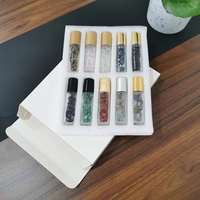 Flacon de parfum de poche, bouteille essentielle en pierre de cristal naturelle, rouleau facial mince pour la beauté, Gua Sha, rouleau de jade pour la réduction de la cellulite