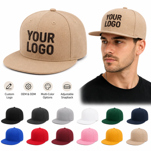 Wholesale Custom Logo 100% Polyester Baseball Caps Promotional Gifts Trendy Flat Brim Plain Snapback Cap For Men & Women - Product Image 1