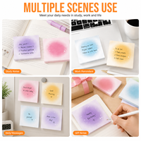 Blocs-notes autocollants carrés à dégradé esthétique, personnalisables, en papier premium pour le bureau, l'école, le journal et la papeterie