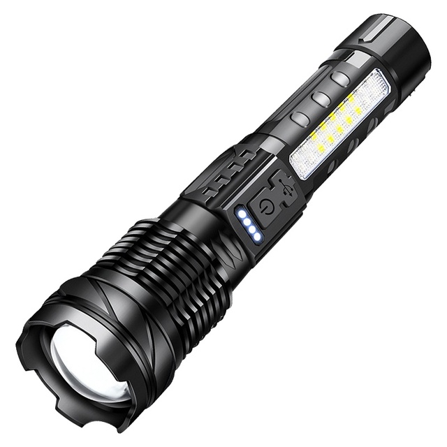 Ultra Bright High-power Tactical Light Telescopic Type-C Charging Emergency Remote Waterproof Aluminum & ABS Body LED Flashlight
