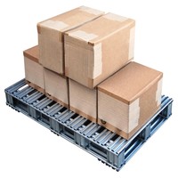 Palettes en acier galvanisé à chaud robustes Zhongcang, palettes métalliques européennes à plateau fermé pliables pour entrepôt, 4 voies