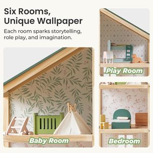 Casa <span class=keywords><strong>de</strong></span> <span class=keywords><strong>Muñecas</strong></span> <span class=keywords><strong>de</strong></span> Madera para Niñas, Casa <span class=keywords><strong>de</strong></span> <span class=keywords><strong>Muñecas</strong></span> <span class=keywords><strong>de</strong></span> Madera <span class=keywords><strong>de</strong></span> 6 Habitaciones, Casa <span class=keywords><strong>de</strong></span> <span class=keywords><strong>Muñecas</strong></span> <span class=keywords><strong>de</strong></span> Juguete para Armar con 31 Accesorios <span class=keywords><strong>de</strong></span> Muebles para Niñas <span class=keywords><strong>de</strong></span> 3 Años en Adelante - Product Image 2