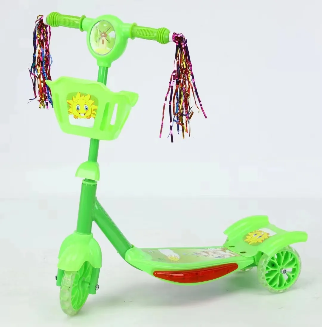 Atacado crianças brinquedos grande roda com luz led personalizado crianças scooter