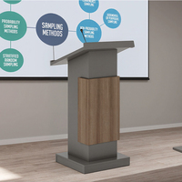 Pupitre Moderne Portable en Bois – Confortable, en MDF et Acier Inoxydable, Idéal pour Salles de Classe, Conférences, Centres Commerciaux ou Hôtels