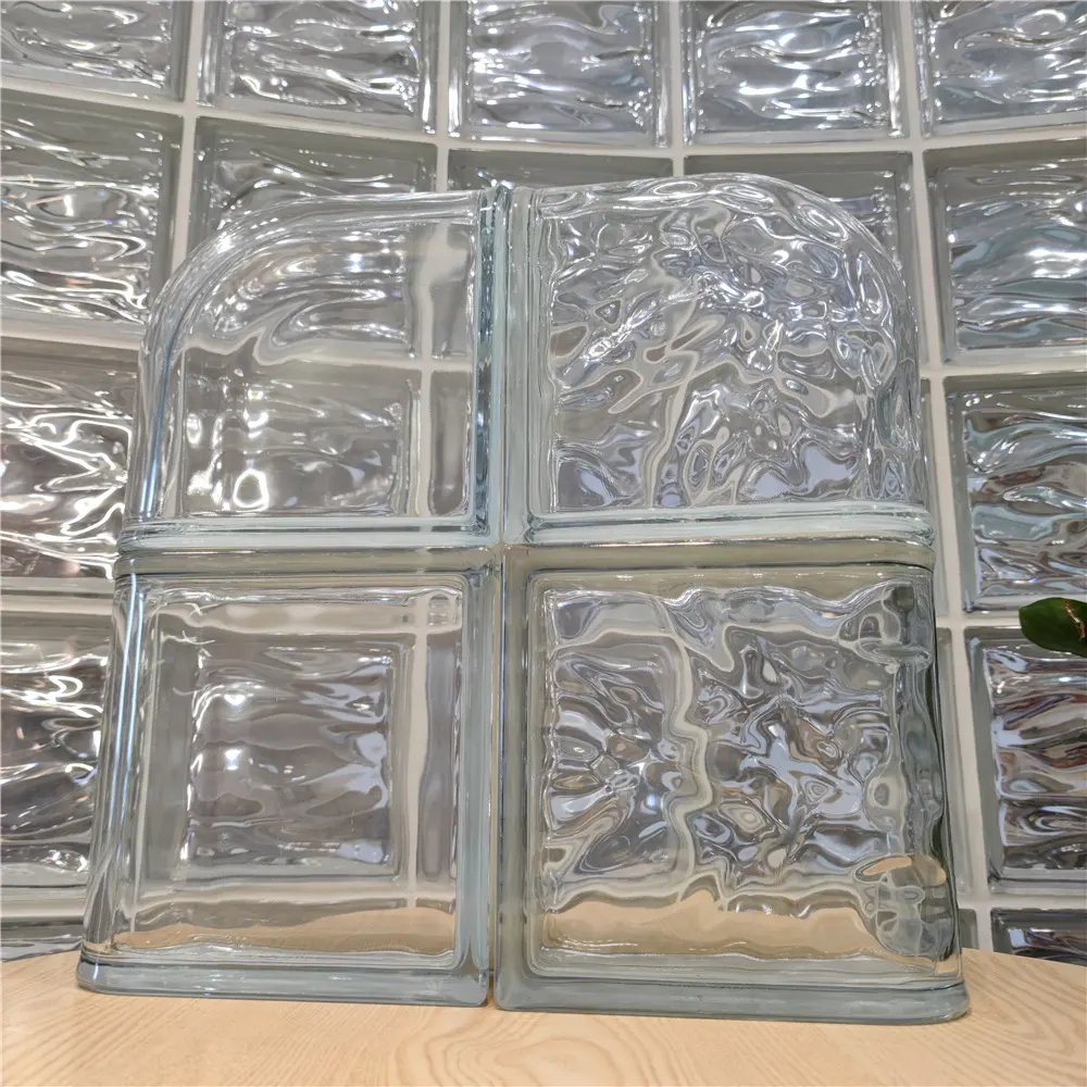 sunroom glass block wholesale wave design glass block for building wall tiles