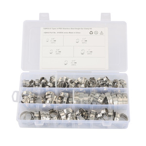 Kit de Abrazaderas de Acero Inoxidable IQIHUI PEX, 120 Piezas, 5 Tamaños, para Reparación de Mangueras - Product Image 5