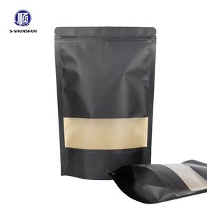 リサイクル可能な食品貯蔵再利用可能なブラッククラフト紙包装スタンドアップジッパーバッグヒートシール可能なクラフトポーチ付きクリアウィンドウ - Product Image 2