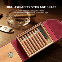 Humidor à cigares JH avec hygromètre intégré, boîte de rangement portable de luxe en cuir PU, écologique, pour voyage