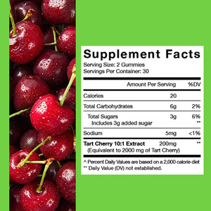 เยลลี่เชอร์รี่รสเปรี้ยว OEM ODM ผสมสารสกัดจากเชอร์รี่เปรี้ยว โซเดียมยูริกแอซิด ช่วยทำความสะอาด บำรุงข้อต่อ ช่วยการนอนหลับ ฟื้นฟูกล้ามเนื้อ และสารต้านอนุมูลอิสระ - Product Image 2