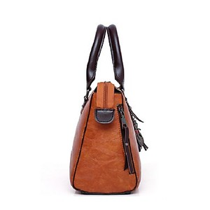 Women's Zipper Faux Leather Top Handle Bag Solid Color 4 Pieces <b>Purse</b> Set Black / Blushing / <b>Red</b> - Product Image 6