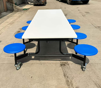 Ensemble de table de restaurant pliante en métal blanc, meubles
