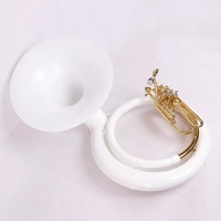 Sousaphone professionnel en fibre de verre blanc OEM, léger, en laiton, pour performance d'orchestre de marche - Vente en gros usine