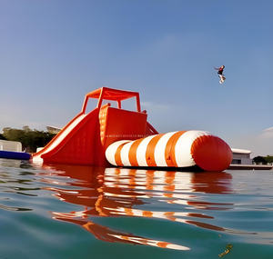 Funworldsport - Juego Deportivo Acuático Portátil para Exteriores, Almohada Flotante de PVC para Saltar, Catapulta de Agua Inflable - Product Image 1