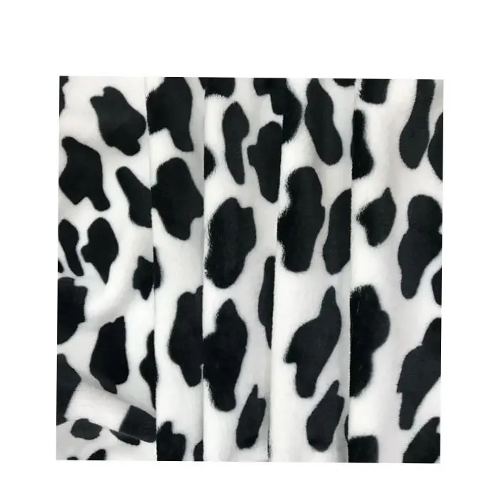 100% polyester cow print fleece black and white flannel soft warm cloth material
