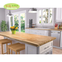Acacia Parquet En Bois À Manger Table Tops Herribone Îlot De Cuisine Comptoirs