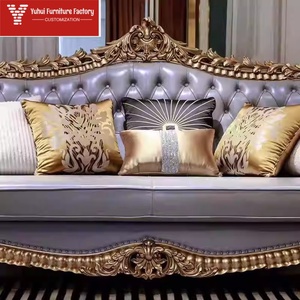 Ensemble de canapés de style européen pour la rénovation du salon, adapté aux petits et grands appartements américains, <span class=keywords><strong>canapé</strong></span> luxueux en bois massif - Product Image 2
