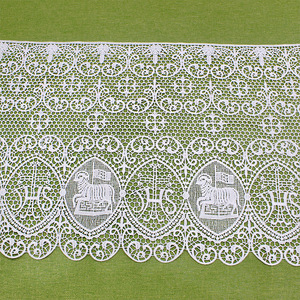 Dentelle décorative soluble en <span class=keywords><strong>soie</strong></span> de lait extra-large de 31 cm de large, motif agneau brodé, pour textile de maison - Product Image 5