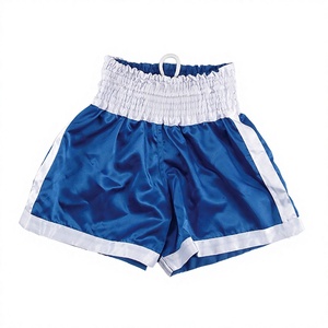 Pantalones Cortos de Boxeo de Satén Azul para Hombre Saibro, Corte Regular, Ropa Duradera para Artes Marciales, Talla Adulto - Product Image 4