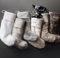 Nouvel an bas de noël sac de bonbons Faux chaussettes en peluche arbre de noël suspendu ornement décoration de la maison Santa cadeau