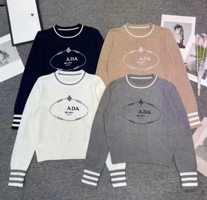 Maglione Pullover Invernale di Lusso da <span class=keywords><strong>Donna</strong></span> di Design con Logo Personalizzato e Ricamo, Top a Manica Lunga in 100% <span class=keywords><strong>Cotone</strong></span> Lavorato a <span class=keywords><strong>Maglia</strong></span> Casual - Product Image 3