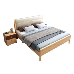 Nordic legno <span class=keywords><strong>massello</strong></span> letto matrimoniale 1.5m letto singolo moderno e minimalista camera da letto matrimoniale letti morbidi letto in legno <span class=keywords><strong>massello</strong></span> - Product Image 3