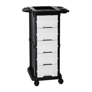 Carro <span class=keywords><strong>auxiliar</strong></span> de bandeja superior multifunción salón <span class=keywords><strong>con</strong></span> soporte para secador de pelo Carro de plástico ampliamente utilizado de gran capacidad <span class=keywords><strong>con</strong></span> 5 <span class=keywords><strong>cajones</strong></span> - Product Image 2