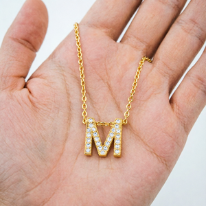 Collana con Ciondolo Personalizzato in Oro 18k Placcato con Zirconi Cubici Bianchi, Gioielli Raffinati all'Ingrosso per Donne e Bambini - Product Image 3