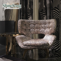 Fauteuil de luxe de designer, style italien, chaise longue individuelle, pieds en métal doré, chaise de détente pour villa, hall d'hôtel, salon