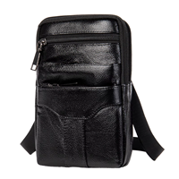 Sac à bandoulière en cuir véritable de haute qualité, imperméable, avec logo personnalisé, OEM ODM, pour homme, fermeture éclair, multi-poches, sac bandoulière, sac de travail